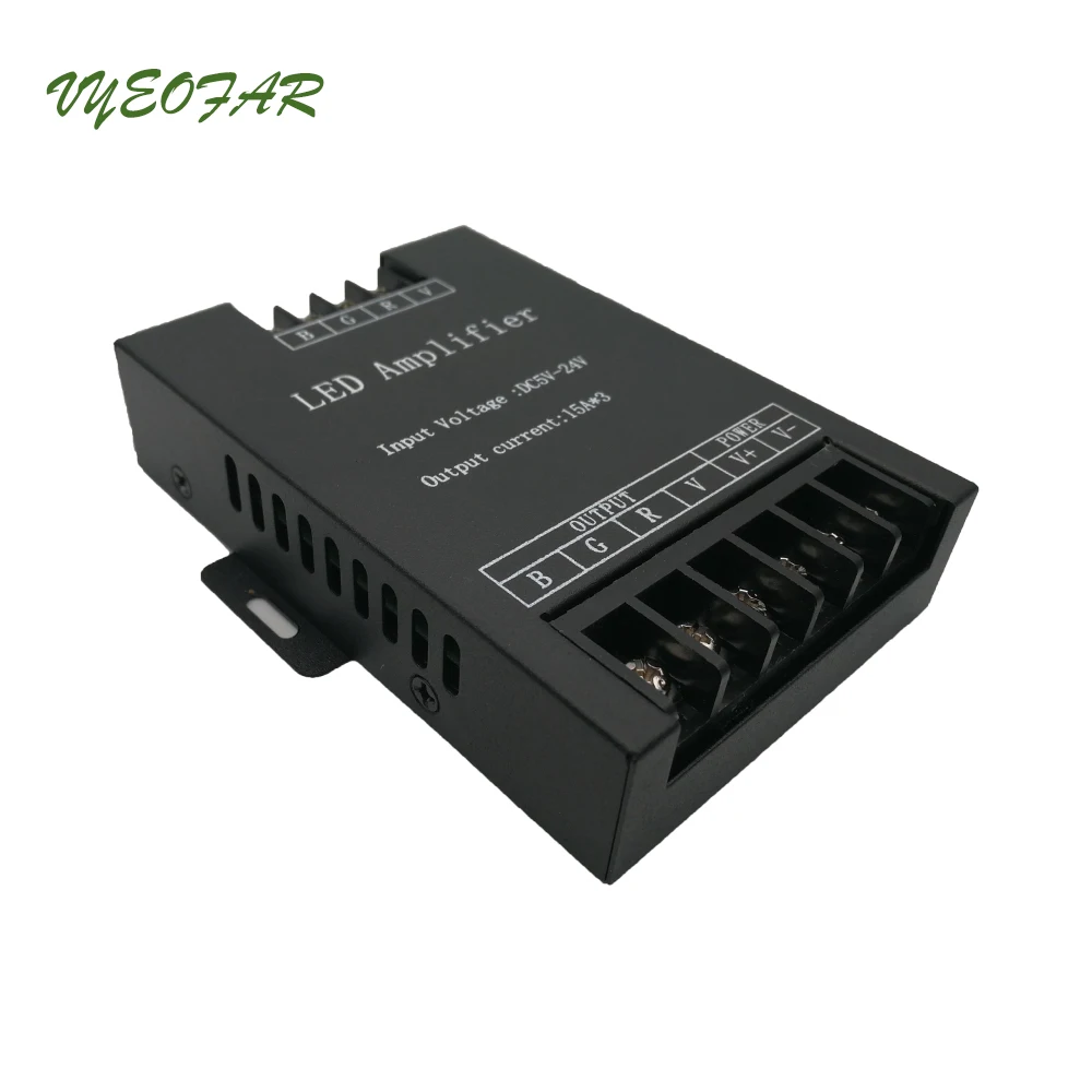 Новый контроллер усилителя мощности Led RGB 5 В/12 В/24 В 15 А * 3 канала 45 а 3-канальный выход 5050 3528 усилитель сигнала полосы
Новый контроллер усилителя мощности Led RGB 5 В/12 В/24 В 15 А * 3 канала 45 а 3-канальный выход 5050 3528 усилитель сигнала полосы