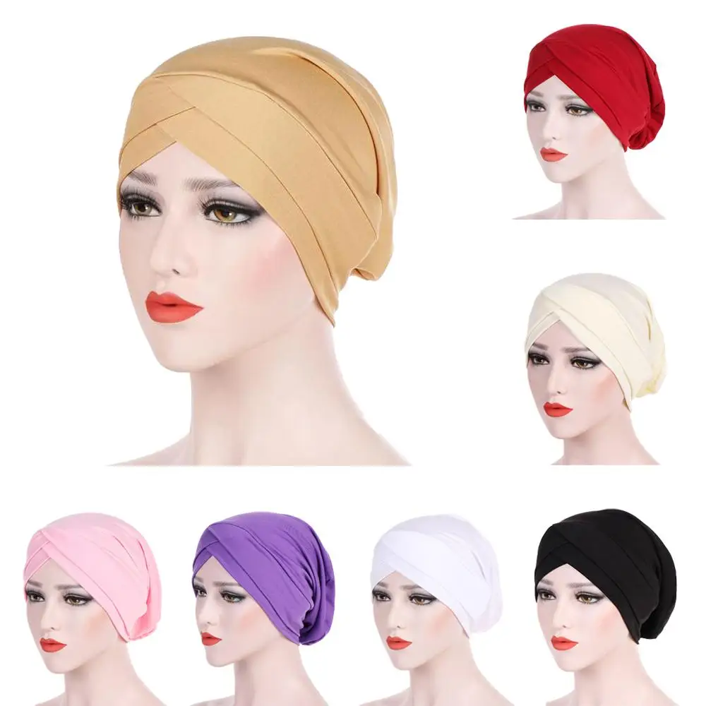 

Мусульманский хиджаб, перекрестный шарф, внутренняя шапка, мусульманская головная одежда, шапка, Индия, тюрбан, головная повязка, женский шарф для рака, химиотерапии, выпадения волос, шапка, обертка