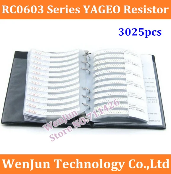 RC0603 0603 серия YAGEO резистор 3025 шт muRata конденсатор 700 электронные компоненты книга