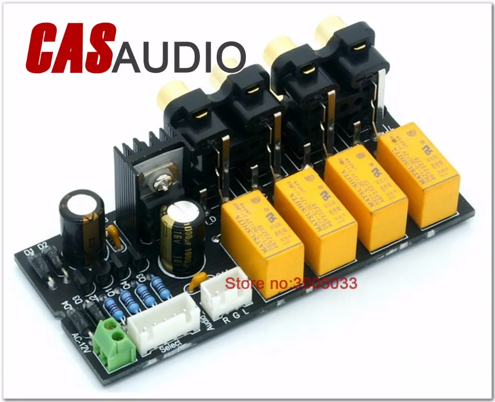 4 канальный стерео аудио сигнала Вход выбор релейная коммутация доска|audio input