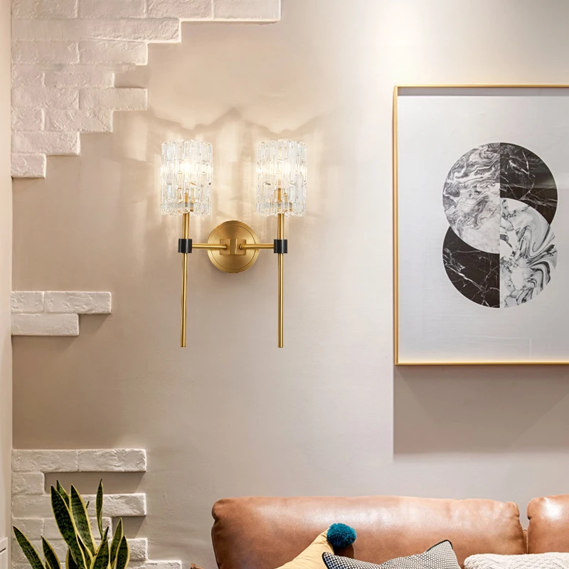Nordic Wall Sconce Lighting Fixture Bedroom Bedside Wall lamp Brown copper and Crystal Bathroom Vanity Mirror Lighting fixtures
Nordic Wall Sconce Lighting Fixture Bedroom Bedside Wall lamp Brown copper and Crystal Bathroom Vanity Mirror Lighting fixtures
