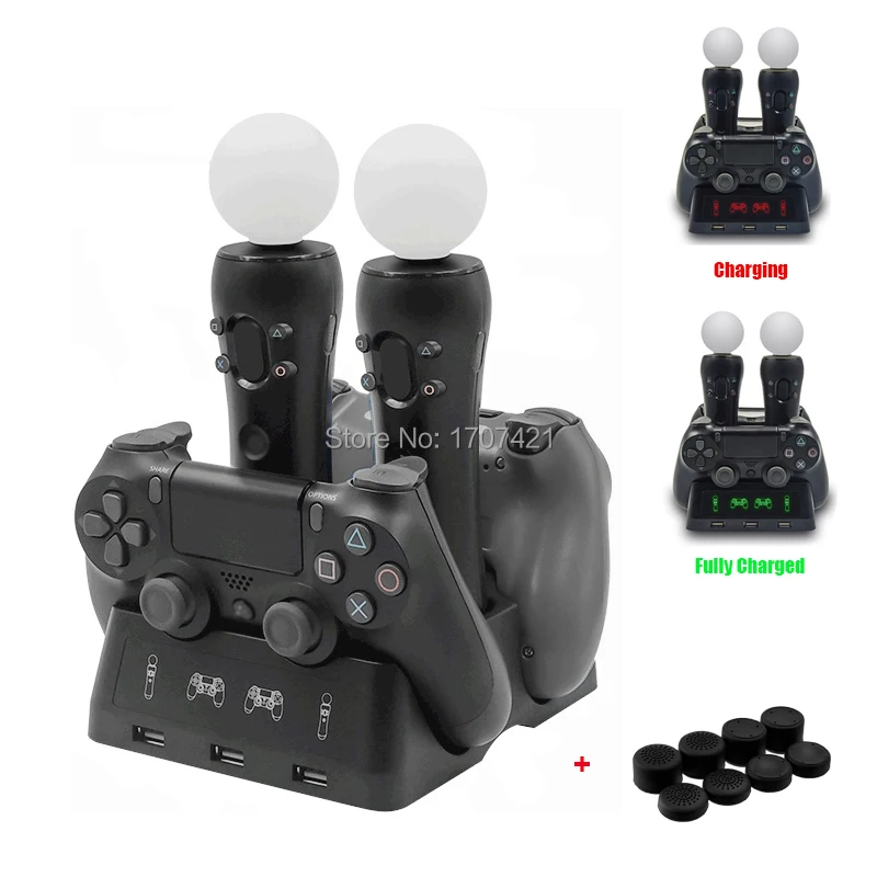 PSVR PS4 Pro тонкий зарядный стенд зарядное устройство док-станция для VR Playstation 4 PS Move