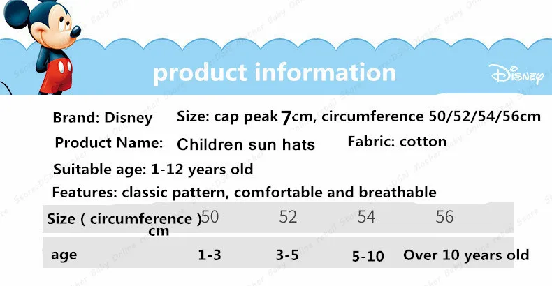 Disney Baby Mickey Red Pink Cotton Breathable And Sweat-absorbing Beach Hat Child Hat Sun hats Accessories Kids Visor Cap
Disney Baby Mickey Red Pink Cotton Breathable And Sweat-absorbing Beach Hat Child Hat Sun hats Accessories Kids Visor Cap