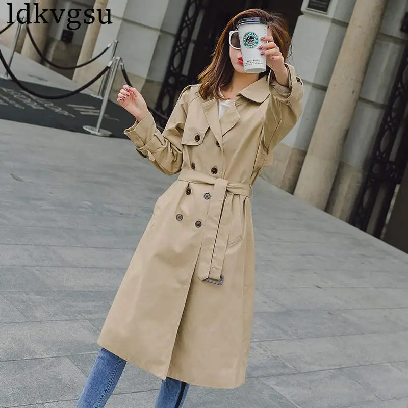 fashion Long Trench Coats Women Korean Spring Autumn Coats 2020 New waist khaki Spring Windbreaker Coat V408
fashion Long Trench Coats Women Korean Spring Autumn Coats 2020 New waist khaki Spring Windbreaker Coat V408