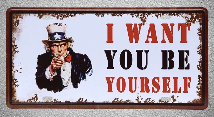 1 pc I want you be yourself Quotes motivation saying Tin Plates Signs garage wall man cave Decoration Metal Art Vintage Poster
1 pc I want you be yourself Quotes motivation saying Tin Plates Signs garage wall man cave Decoration Metal Art Vintage Poster