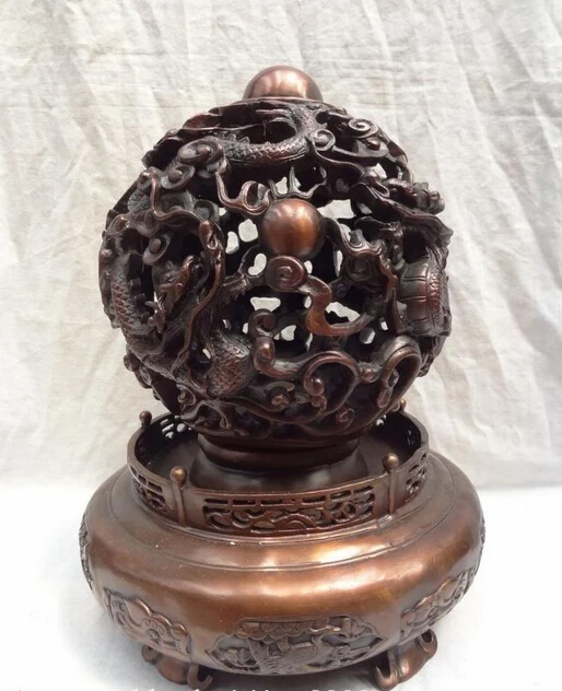 xd 001934 13" China Pure Bronze Buddhism FengShui Dragon Head Statue Deer Revolves Ball
xd 001934 13" China Pure Bronze Buddhism FengShui Dragon Head Statue Deer Revolves Ball