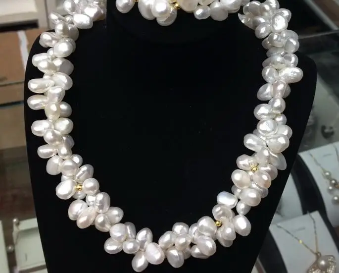 Women Jewelry natural pearl 10mm white baroque pearl 2 Rows necklace gold beads Natural freshwater pearl handmade gift 17'' 42cm
Women Jewelry natural pearl 10mm white baroque pearl 2 Rows necklace gold beads Natural freshwater pearl handmade gift 17'' 42cm