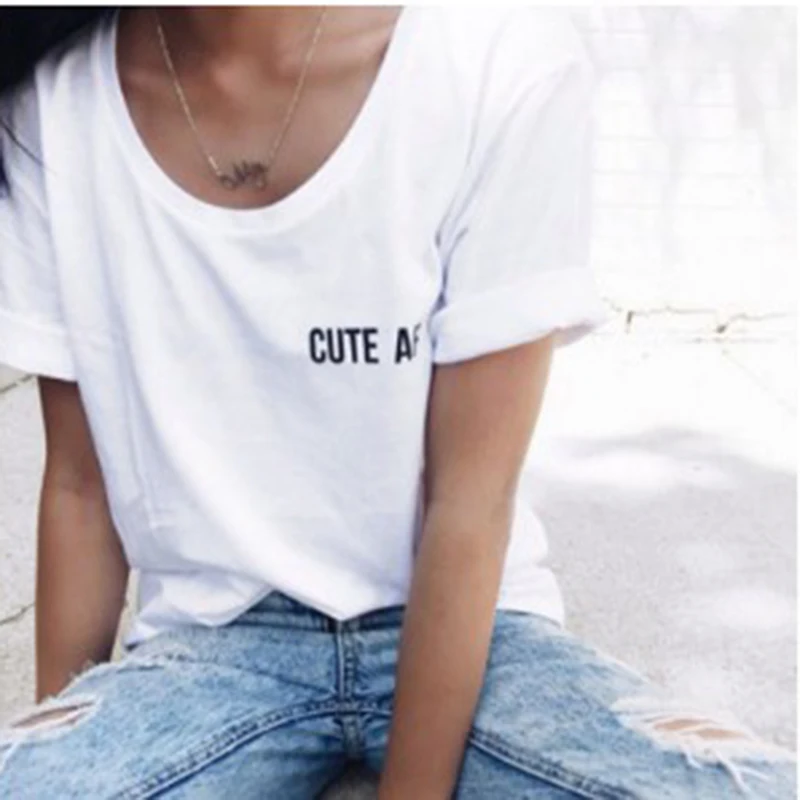 CUTE AF T Shirt Women Men Summer Tops Funny Top Tee funny t shirts women hipster Female Tshirt
CUTE AF T Shirt Women Men Summer Tops Funny Top Tee funny t shirts women hipster Female Tshirt