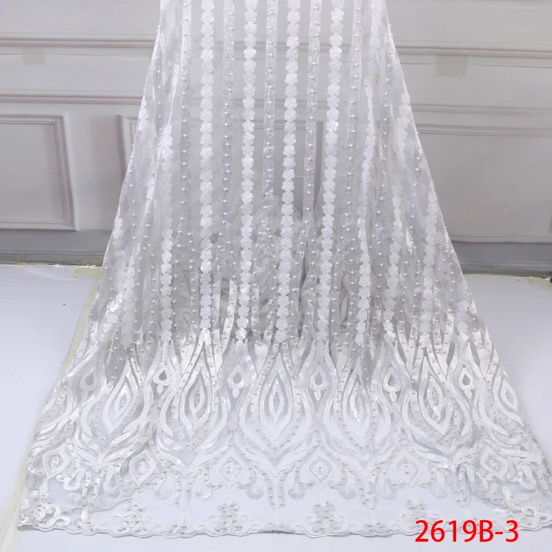 African Lace Fabric 2019 French lace high quality tulle mesh net lace fabric with sequins and beads Nigerian Lace KS2619B-3
African Lace Fabric 2019 French lace high quality tulle mesh net lace fabric with sequins and beads Nigerian Lace KS2619B-3