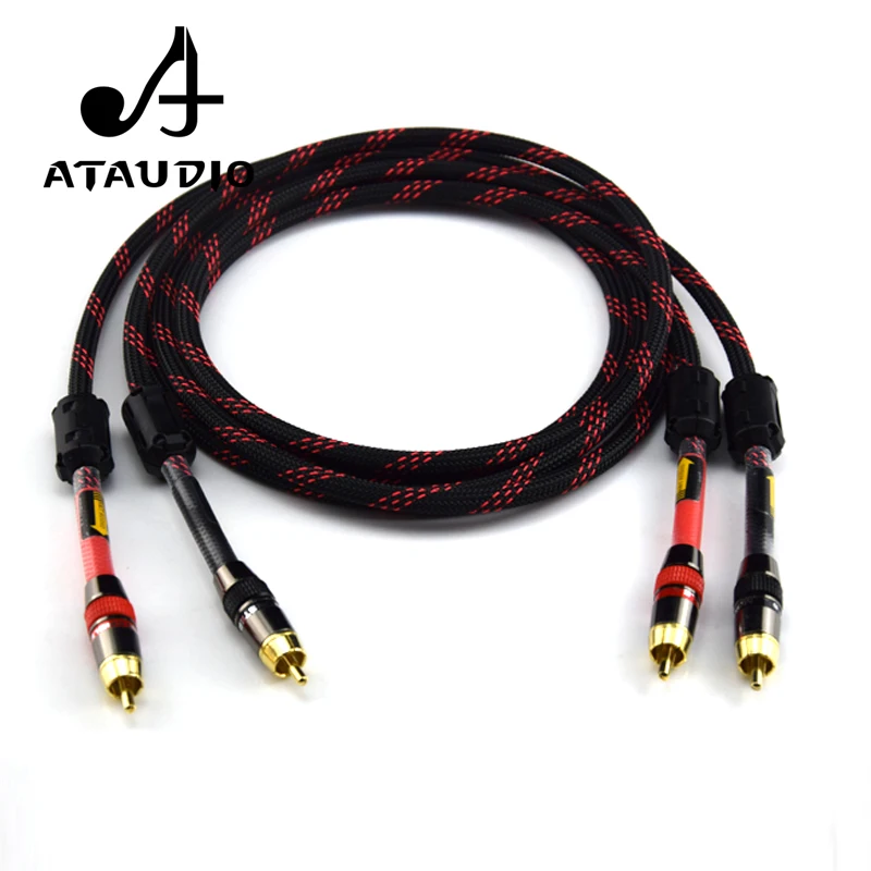 ATAUDO Hifi 4N OFC 2RCA кабель Hi end штекер DVD плеер усилитель соединение аудио RCA кабель|audio rca
