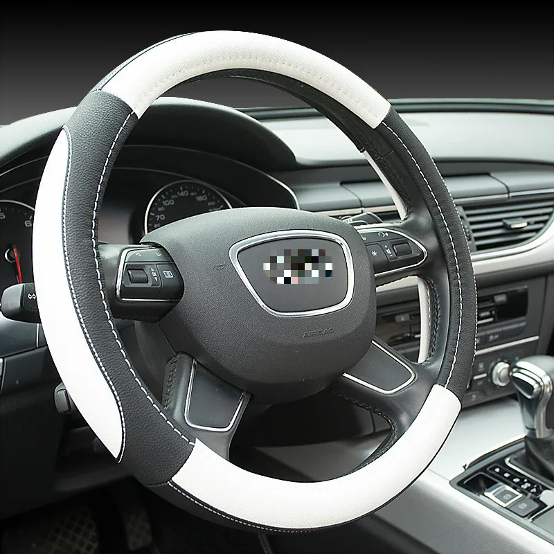 PU Leather 38CM Universal Car Steering-wheel Cover Car-styling Sport Anti-Slip Automotive Accessories For BMW Audi Honda Toyota
PU Leather 38CM Universal Car Steering-wheel Cover Car-styling Sport Anti-Slip Automotive Accessories For BMW Audi Honda Toyota