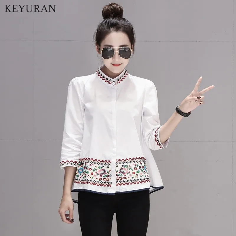 2020 Women Vintage Stand Collar Floral Embroidery Casual White Blouse Ladies Office Business Shirt Chic Femininas Blusas Tops
2020 Women Vintage Stand Collar Floral Embroidery Casual White Blouse Ladies Office Business Shirt Chic Femininas Blusas Tops