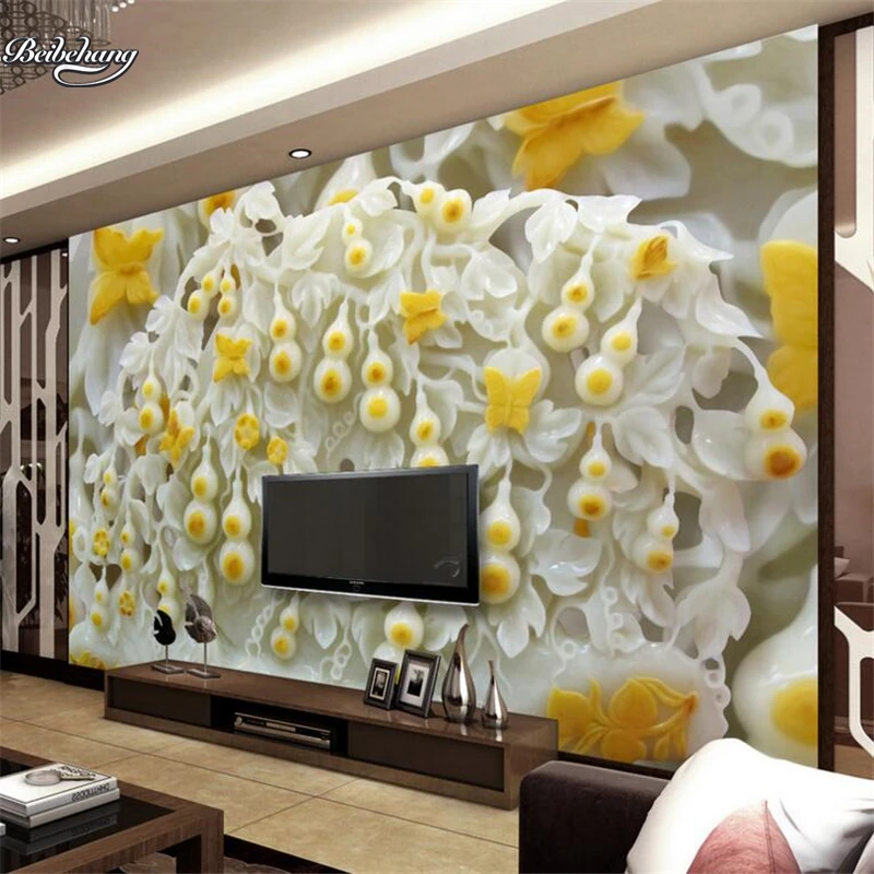 beibehang Jade carving butterfly gourd Fulu endless reliefs TV backdrop custom large fresco non-woven fabric wallpaper
beibehang Jade carving butterfly gourd Fulu endless reliefs TV backdrop custom large fresco non-woven fabric wallpaper