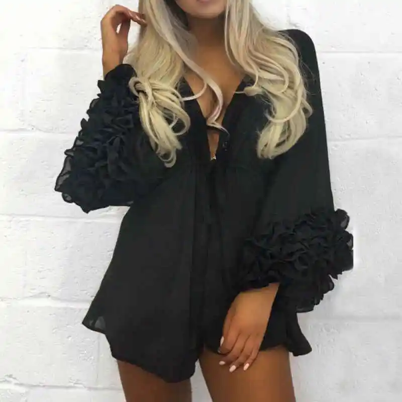 Women Beachwear Swimwear Tassel Bikini Cover Up Summer Hot Female Soild Flower Kaftan Top Beach Dress | Женская одежда