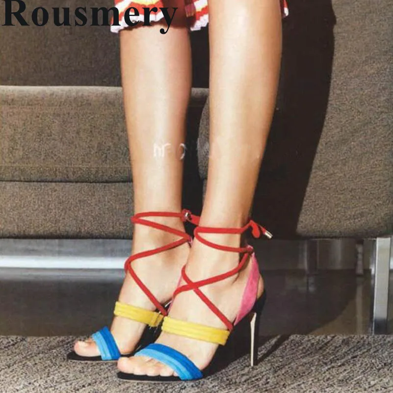 Fashion Women Sandals Mixed Color Sample Sexy Thin High Heel And Open Toe Ankle Lace Up Summer Women Shoes
Fashion Women Sandals Mixed Color Sample Sexy Thin High Heel And Open Toe Ankle Lace Up Summer Women Shoes