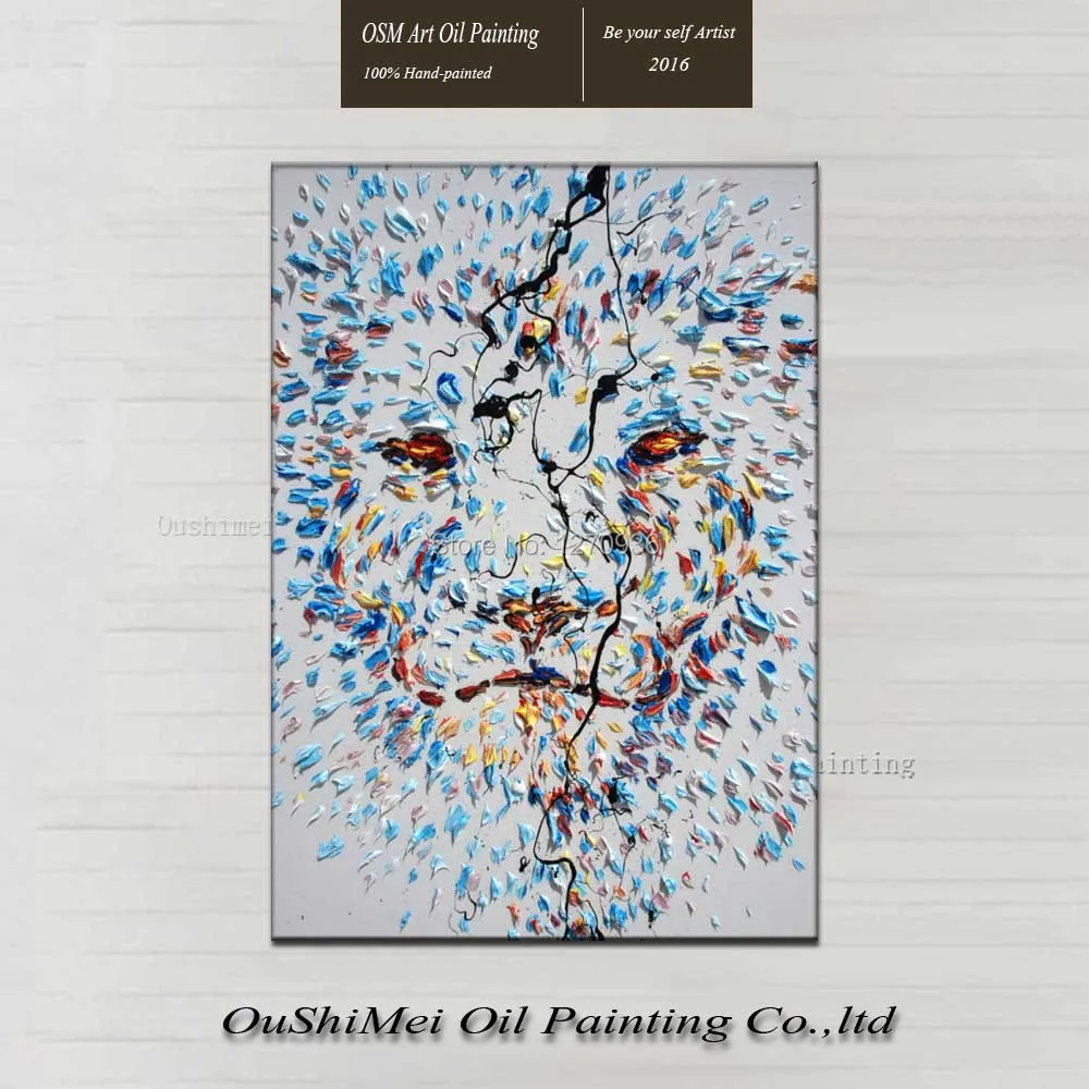 Customized no Frame Painting Modern Abstract Animal Lion Palette Knife Oil Painting on Canvas Wall Art Pictures for Home Decor
Customized no Frame Painting Modern Abstract Animal Lion Palette Knife Oil Painting on Canvas Wall Art Pictures for Home Decor