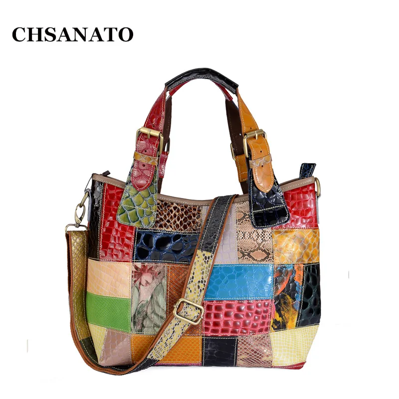 CHSANATO Women Tote Bag Genuine Snake Pattern Patchwork Casual Big Capacity Woman Shoulder Bag Large Ladies Shopping Bags 2019
CHSANATO Women Tote Bag Genuine Snake Pattern Patchwork Casual Big Capacity Woman Shoulder Bag Large Ladies Shopping Bags 2019