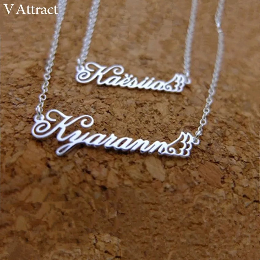 Stainless Steel Cursive Script Name Pendants Necklaces Women Personalized Name Necklace Rose Gold Silver Chain Wing Charm Choker
Stainless Steel Cursive Script Name Pendants Necklaces Women Personalized Name Necklace Rose Gold Silver Chain Wing Charm Choker