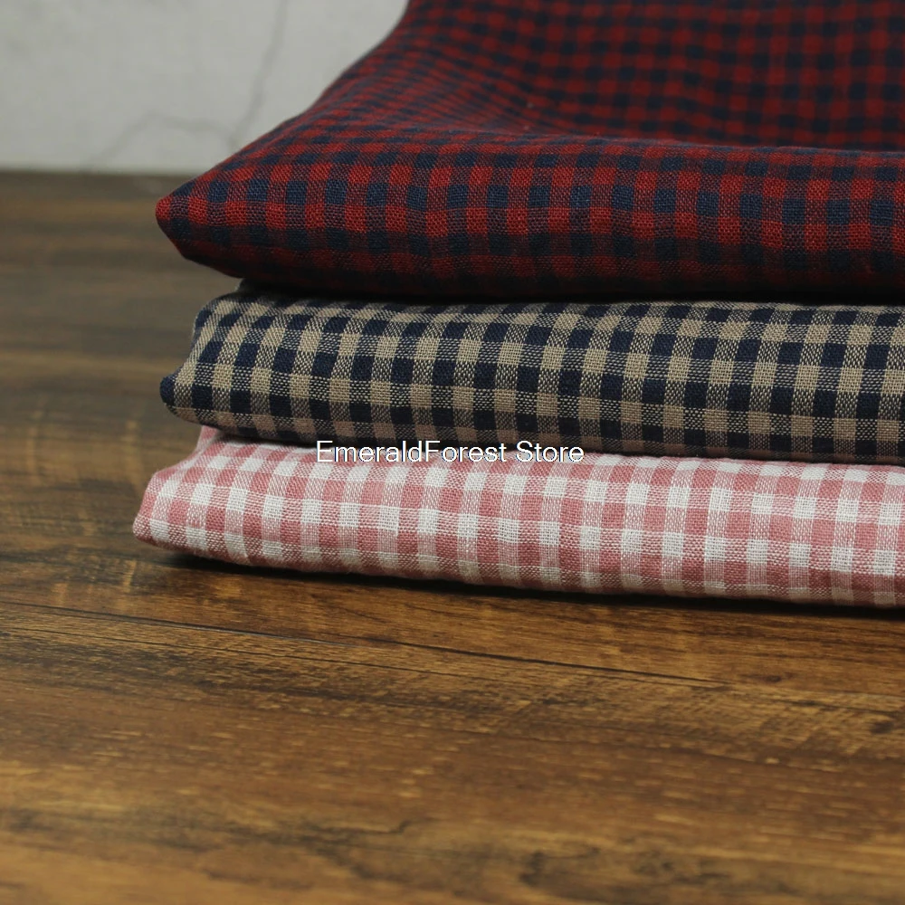 Summer thin linen solid color woven small plaid fabric, literary retro plaid linen clothing fabric
Summer thin linen solid color woven small plaid fabric, literary retro plaid linen clothing fabric