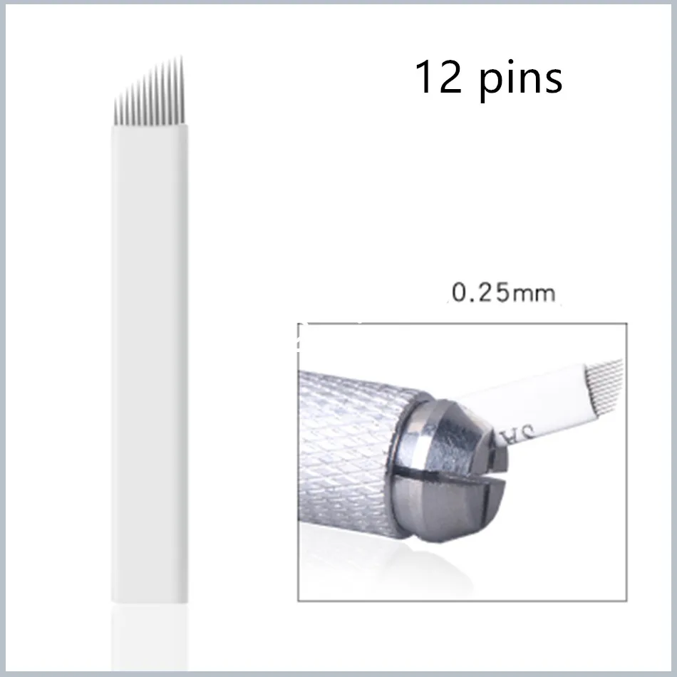 50pcs 12 Pin Disposable Eyebrow Blades Permanent Makeup Microblading Needles Manual Pen Tattoo Blades
50pcs 12 Pin Disposable Eyebrow Blades Permanent Makeup Microblading Needles Manual Pen Tattoo Blades