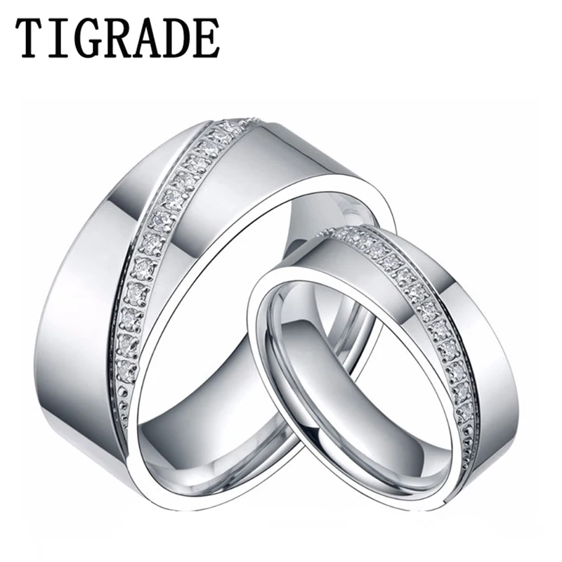 1pc 6/8mm Titanium Ring Men Women CZ Inlay Promise Jewelry Eternity Couple Rings Matching Set Wedding Band Valentines Day Gift
1pc 6/8mm Titanium Ring Men Women CZ Inlay Promise Jewelry Eternity Couple Rings Matching Set Wedding Band Valentines Day Gift