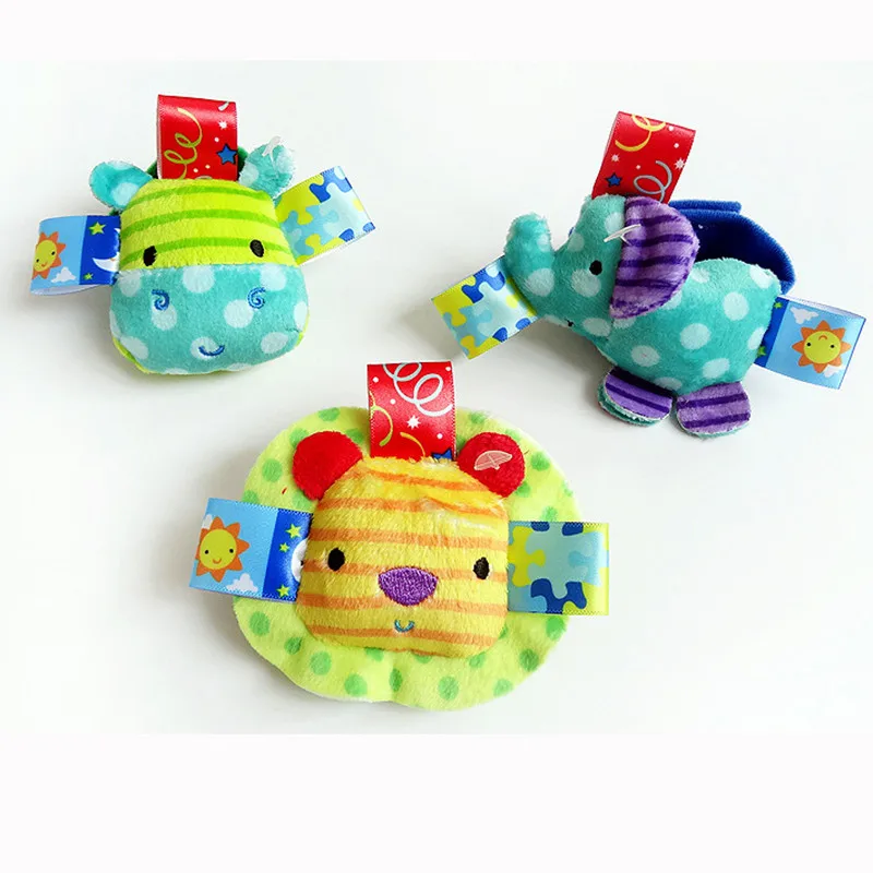 Гремящие детские мягкие плюшевые игрушки на запястье ремешок для наручных часов