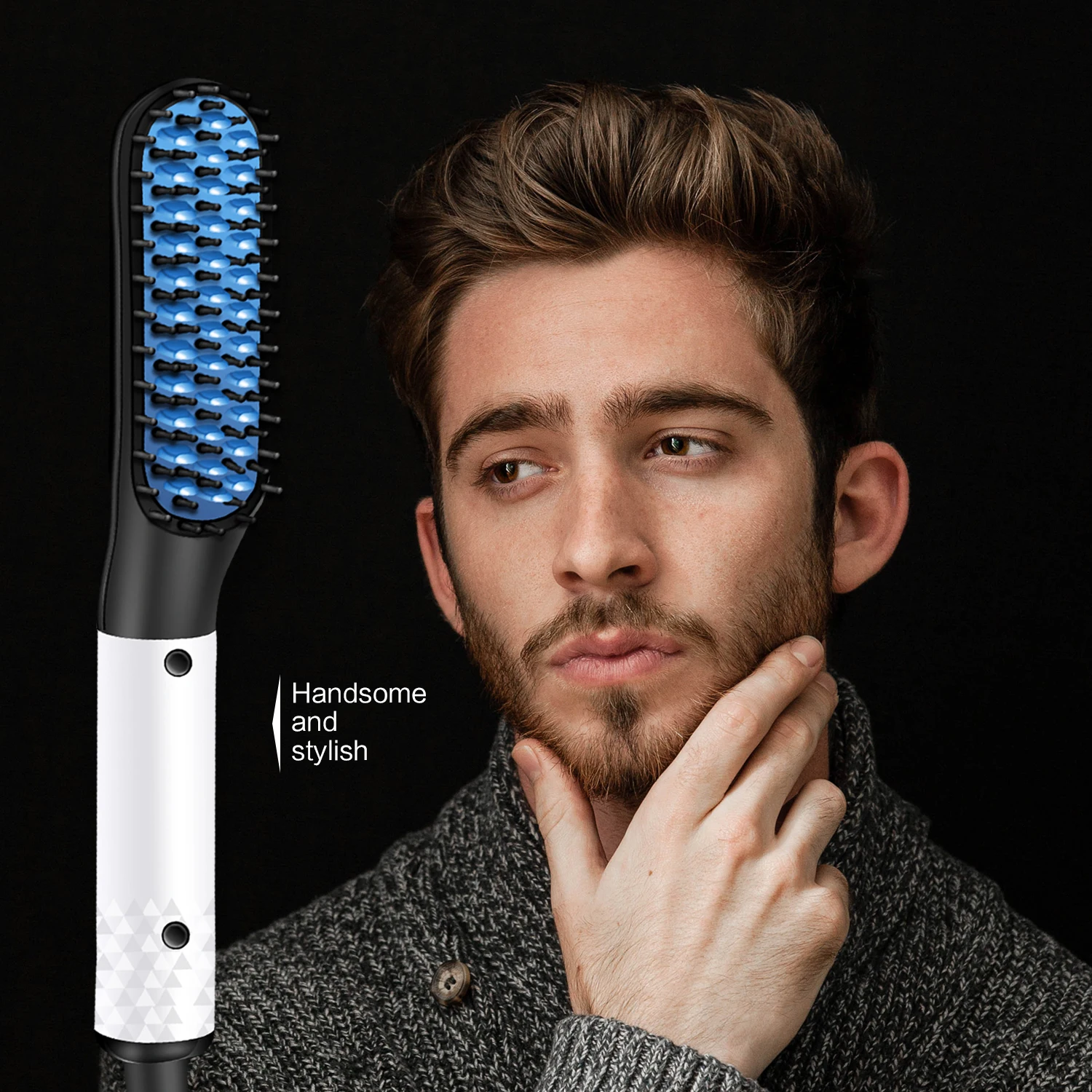 

Multifunctional Professional Beard Hair Straightener Hairdressing Comb Straightening Brush Hair Curler Electric Hair Styler Man