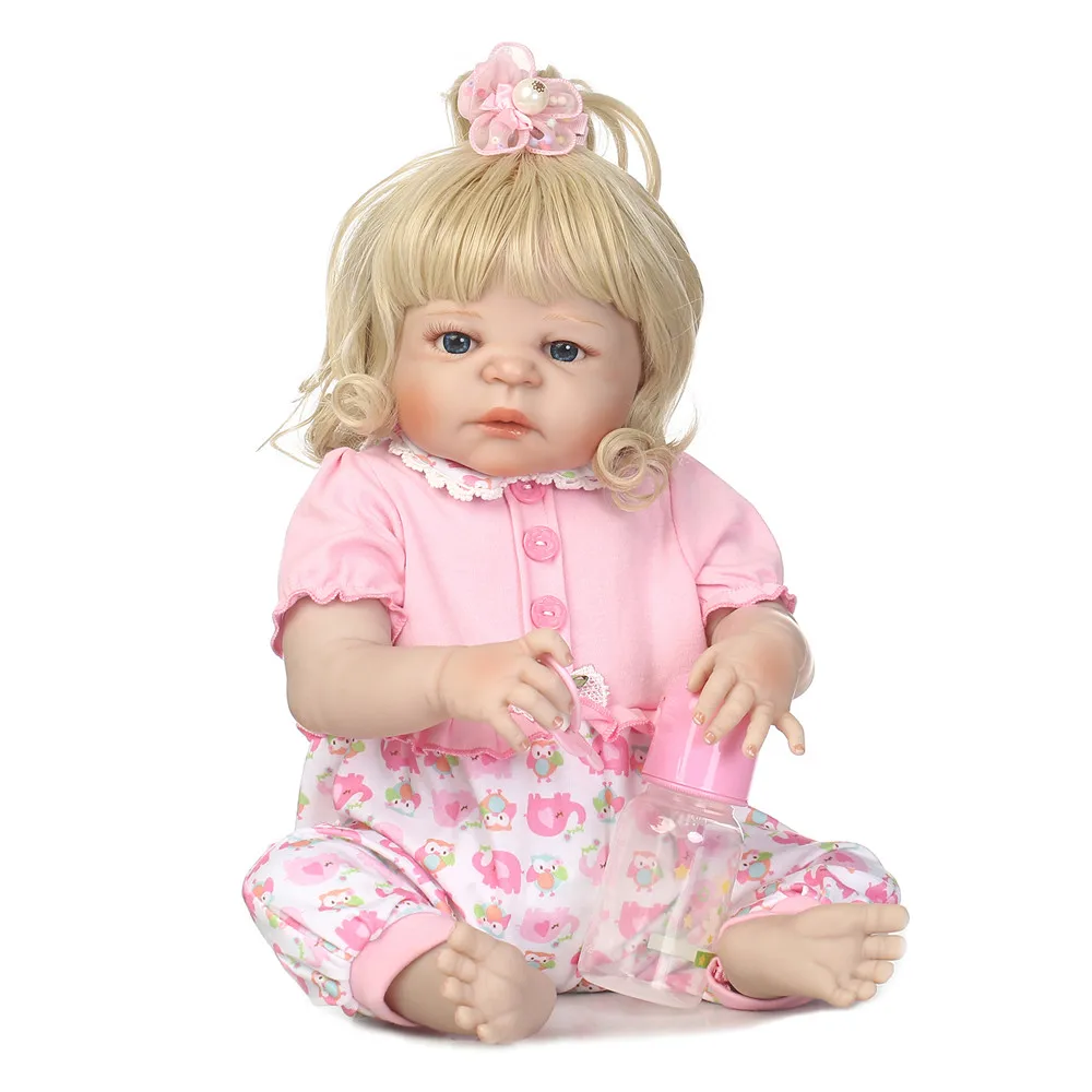 22" Girl doll reborn full body silicone reborn babies blond hair can enter wate bebe alive reborn bonecas kids gift
22" Girl doll reborn full body silicone reborn babies blond hair can enter wate bebe alive reborn bonecas kids gift
