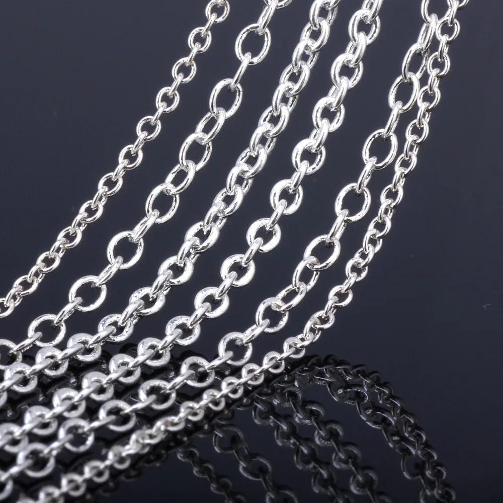 OlingArt 5M/lot 1.5MM/2.2MM Metal Silver Plated Oval shape Link Chains For bracelet/necklace/ DIY jewelry accessories making
OlingArt 5M/lot 1.5MM/2.2MM Metal Silver Plated Oval shape Link Chains For bracelet/necklace/ DIY jewelry accessories making
