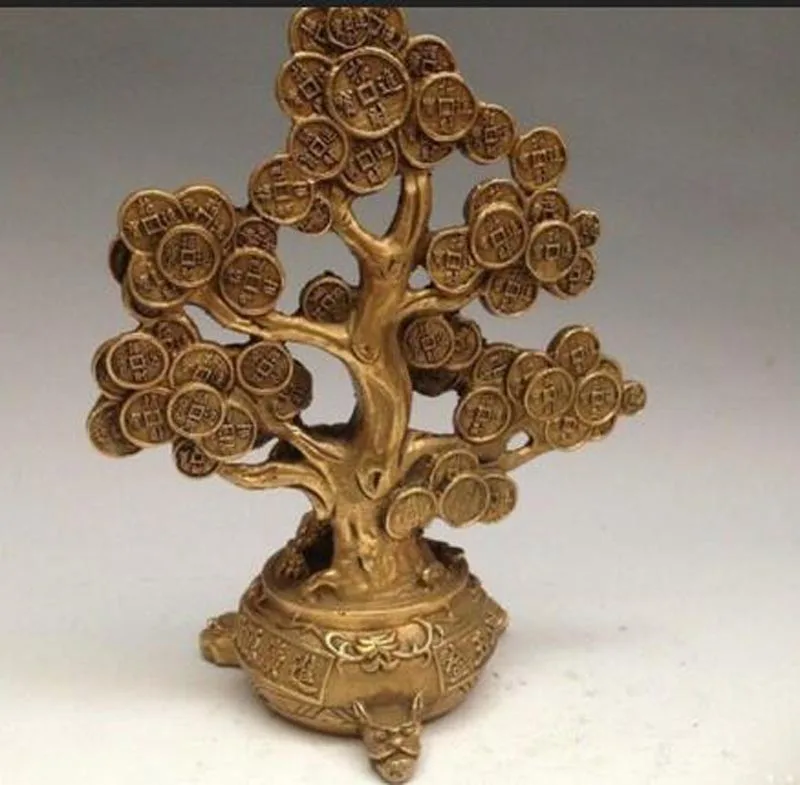 Медное денежное дерево фэн шуй украшения встряхивание монеты Цянь Шу деньги