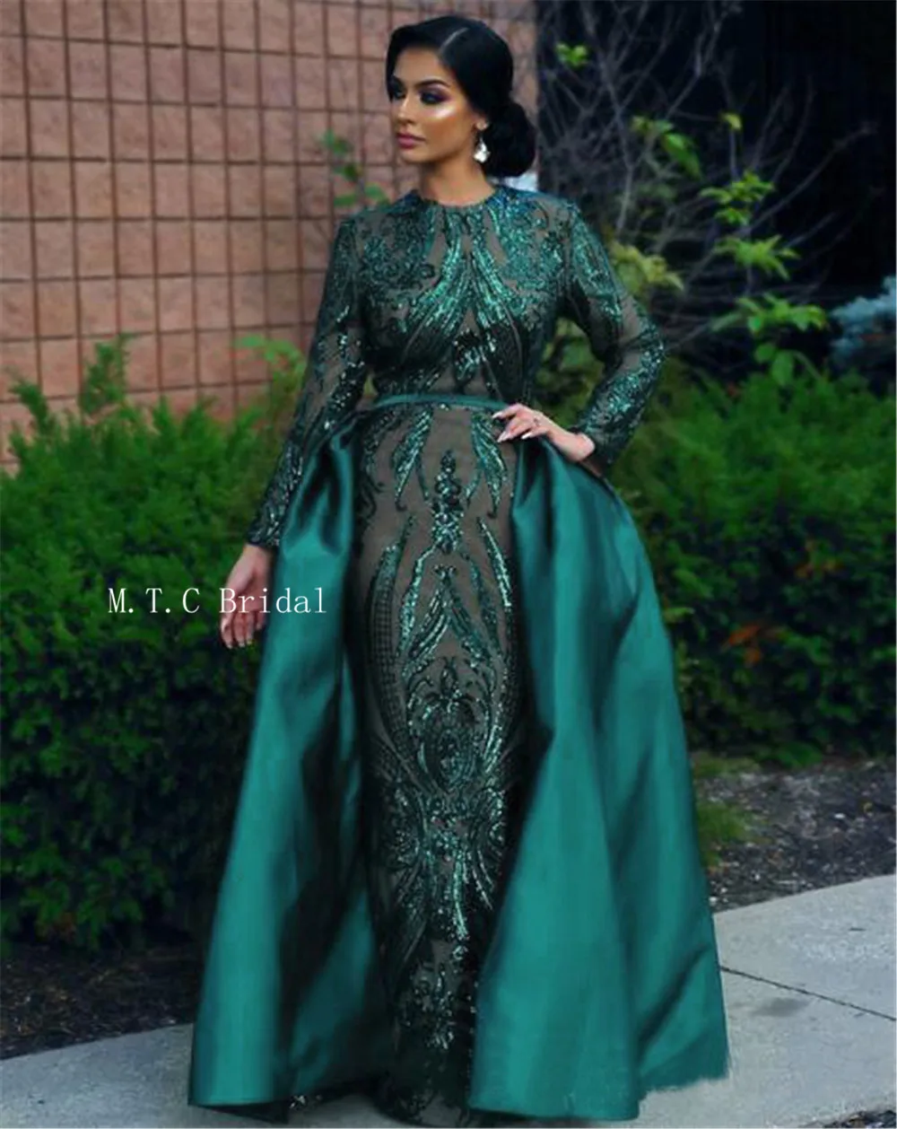 Exquisite Green Sequins Lace Mermaid Dress Evening Long Sleeve Floor Length Detachable Train Custom Made Prom Gowns 2019 New
Exquisite Green Sequins Lace Mermaid Dress Evening Long Sleeve Floor Length Detachable Train Custom Made Prom Gowns 2019 New