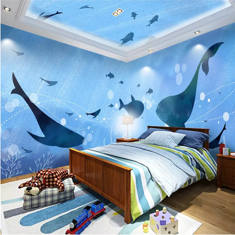 Full House Custom 3D Wall Paper Hand-painted Cartoon Underwater World Whale Theme Space Wall Mural Wallpaper for Kids Room Walls
Full House Custom 3D Wall Paper Hand-painted Cartoon Underwater World Whale Theme Space Wall Mural Wallpaper for Kids Room Walls