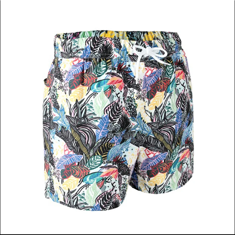 Фото Мужские пляжные шорты с цветочным принтом боксеры для плавания быстросохнущие