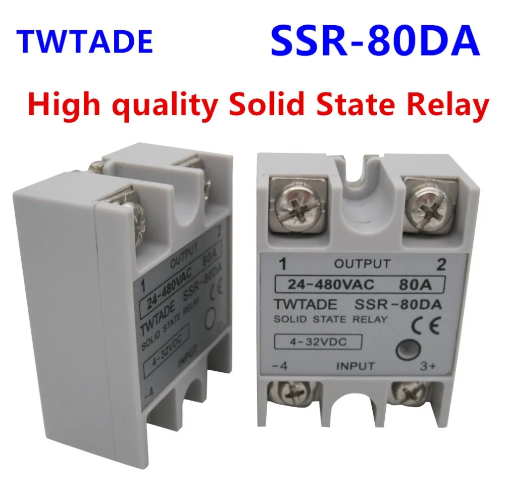 TWTADE/ High-quality Single Phase Solid State Relay SSR-80DA Module 3-32V DC To 24-480V AC SSR-80 DA SSR 80A
TWTADE/ High-quality Single Phase Solid State Relay SSR-80DA Module 3-32V DC To 24-480V AC SSR-80 DA SSR 80A