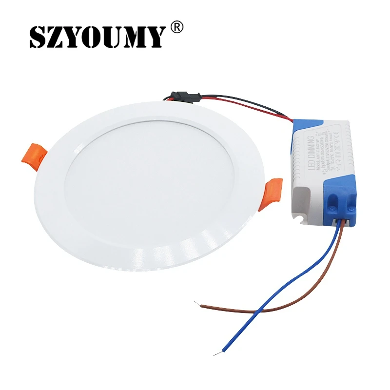 

SZYOUMY Dimmable Round LED Ceiling Light 3W 6W 12W 18W Thin Panel Lamp Recessed Downlight White LED Spot Light AC85-265V