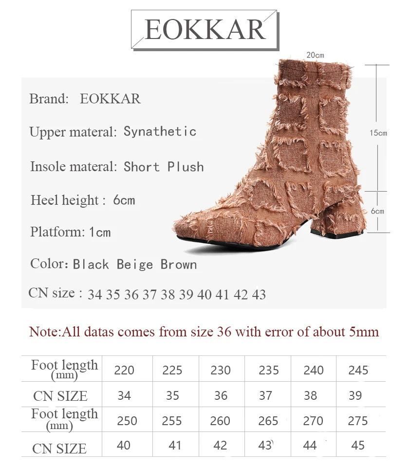 Eokkar 2020 Women Ankle Boots Floack Square High Heel Winter Boots Fashion Square Toe All Match Warm Ladies Shoes Size 34-43
Eokkar 2020 Women Ankle Boots Floack Square High Heel Winter Boots Fashion Square Toe All Match Warm Ladies Shoes Size 34-43