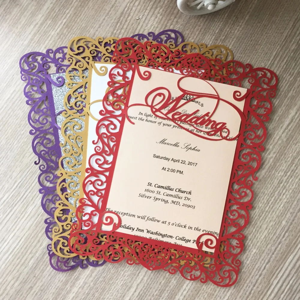 50pcs Laser Cut Wedding Words Wedding Party Decoration Beautiful Pretty Design Wedding Invitation Cards Single page card
50pcs Laser Cut Wedding Words Wedding Party Decoration Beautiful Pretty Design Wedding Invitation Cards Single page card