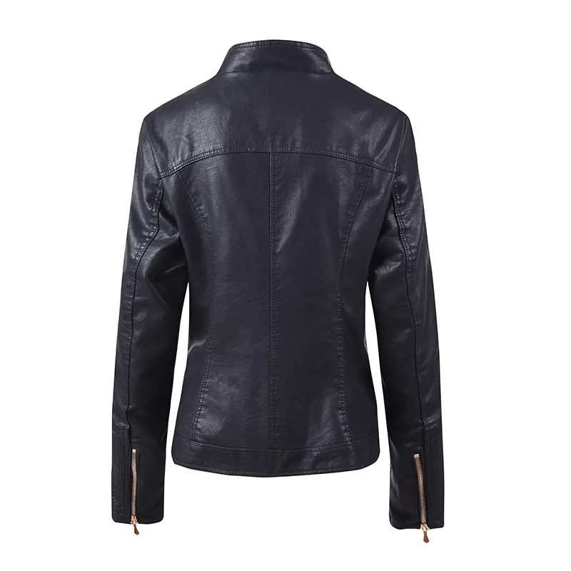 Womens Spring Coats Fashion long Sleeve Zipper Ladies PU Leather jacket Motorcycle jacket Female Short Jackets Overcoat Tops New
Womens Spring Coats Fashion long Sleeve Zipper Ladies PU Leather jacket Motorcycle jacket Female Short Jackets Overcoat Tops New