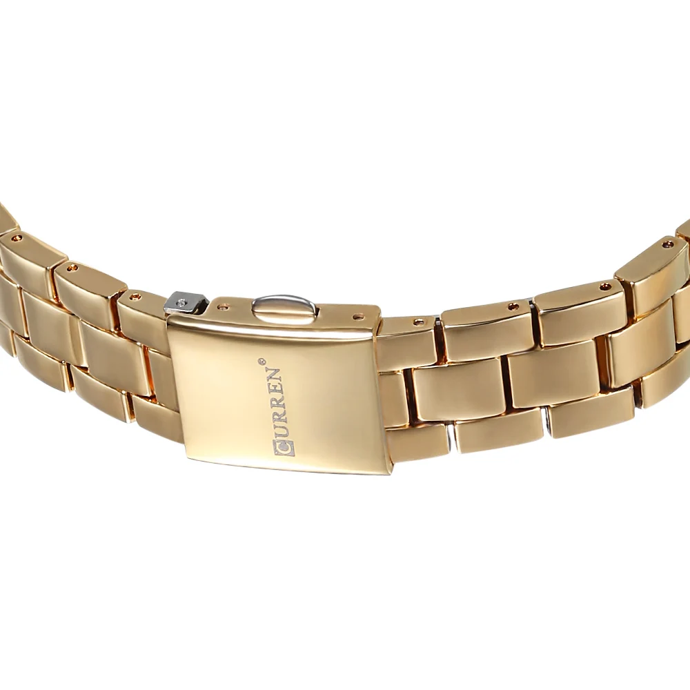 Роскошные брендовые кварцевые часы Curren для женщин розовое золото стальной