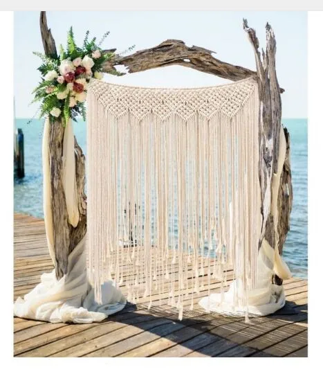 Boho Wedding Decoration Macrame Wedding Backdrop 100x115cm Cotton Rope Photo Booth Backdrop Macrame Wall Hanging
Boho Wedding Decoration Macrame Wedding Backdrop 100x115cm Cotton Rope Photo Booth Backdrop Macrame Wall Hanging