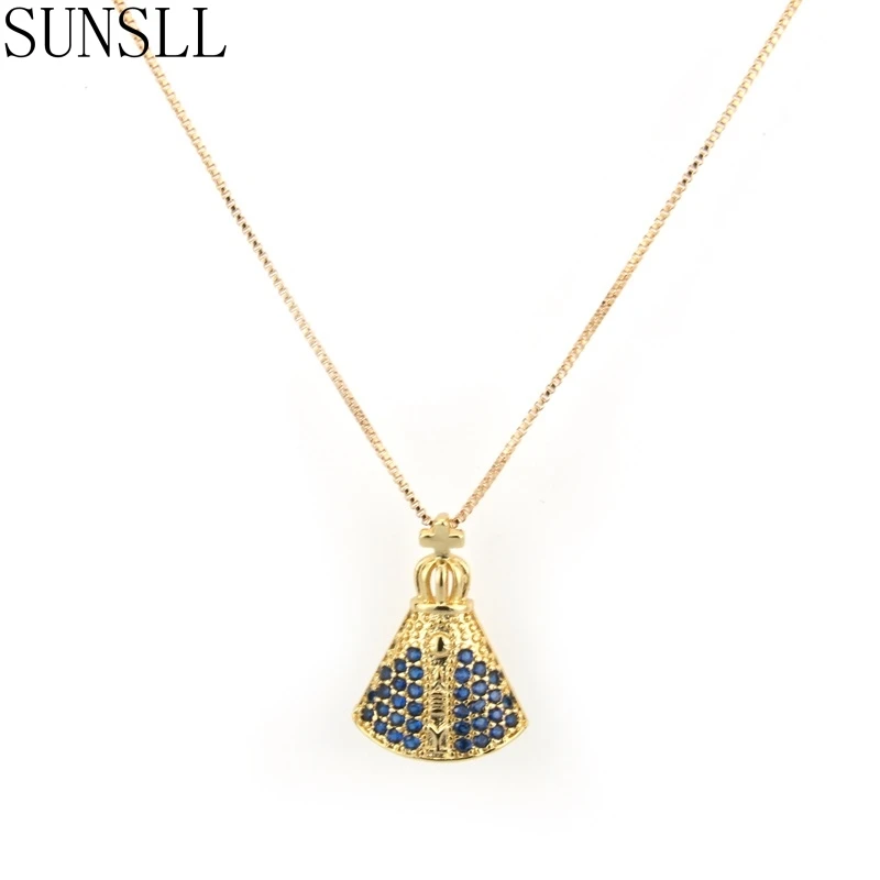 SUNSLL New Golden Copper Simple Style Blue Cubic Zirconia Tiny Pendant Necklace for Women fashion Jewelry Gift Feminina Colar
SUNSLL New Golden Copper Simple Style Blue Cubic Zirconia Tiny Pendant Necklace for Women fashion Jewelry Gift Feminina Colar