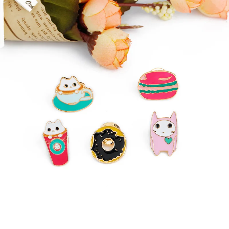 Fashion Personality Cartoon Cute Cat Hamburger Coffee Drink Donuts Brooch Pins Denim Lapel Badge Hat Collar Enamel Pin Brooches
Fashion Personality Cartoon Cute Cat Hamburger Coffee Drink Donuts Brooch Pins Denim Lapel Badge Hat Collar Enamel Pin Brooches