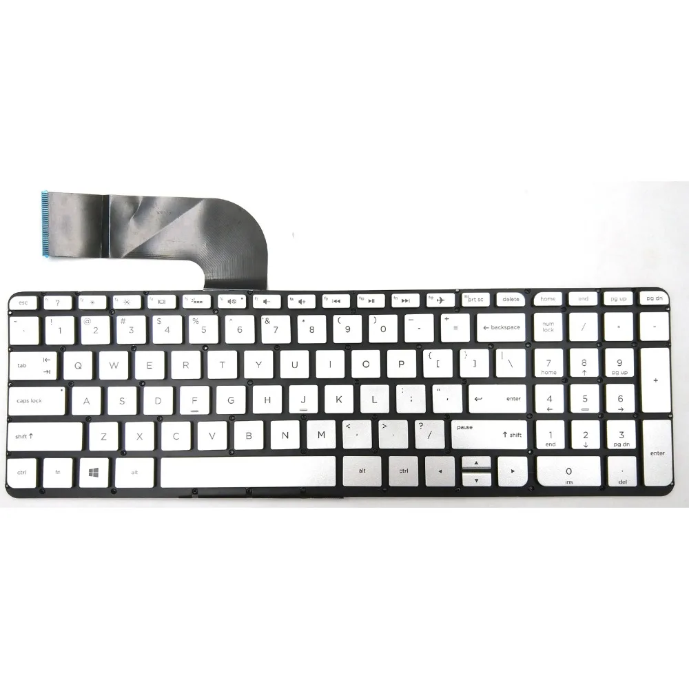 Новая клавиатура для ноутбука HP Envy 15T-K000 15T-V000 17-K000 17-K011NR 17-K100 17-K200 серебристая без