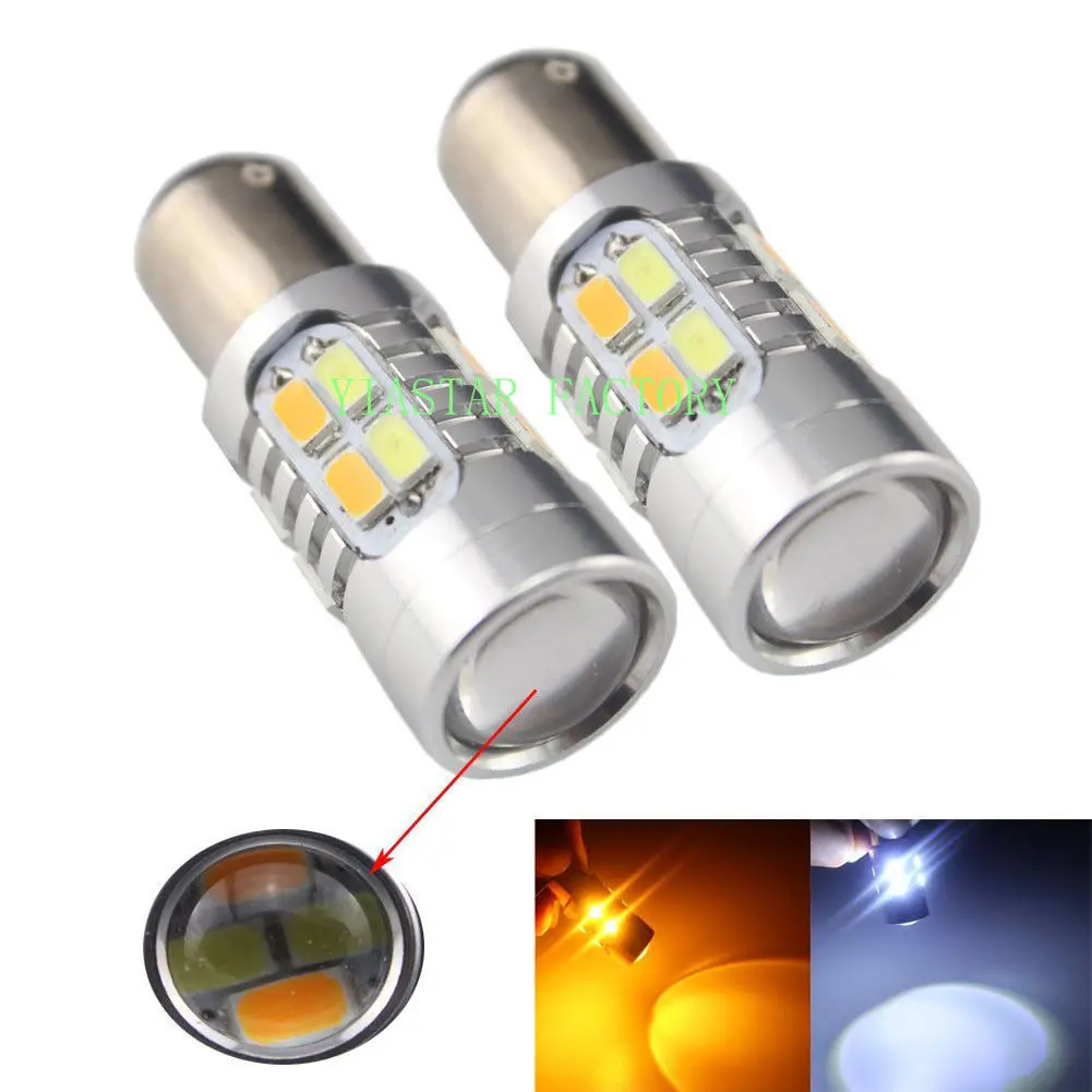 Yiastar 4PCS 1157 P21/5W BAY15D 5730 20 SMD Amber/White Switchback Car Auto LED Bulbs 600Lm Turn Signal Light 12V Dual Color
Yiastar 4PCS 1157 P21/5W BAY15D 5730 20 SMD Amber/White Switchback Car Auto LED Bulbs 600Lm Turn Signal Light 12V Dual Color