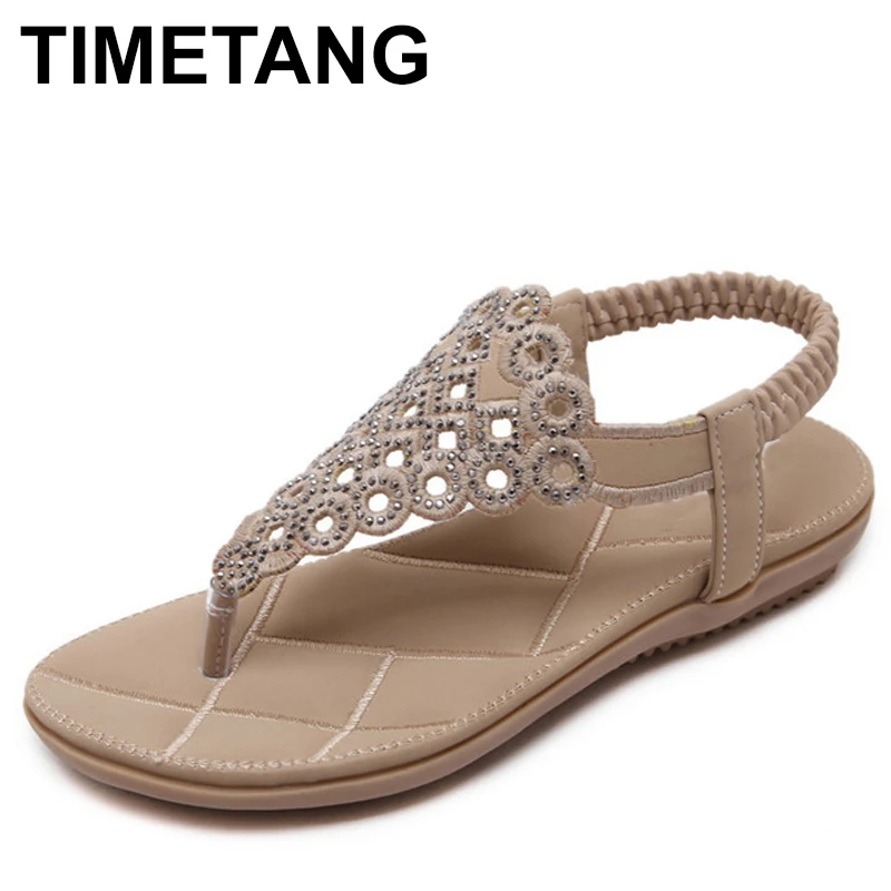 TIMETANG New Arrival Fashion Sandals Rhinestone Flats Bohemia Women Summer Style Shoes Women Flat Flip Flops Plus Size 35-41
TIMETANG New Arrival Fashion Sandals Rhinestone Flats Bohemia Women Summer Style Shoes Women Flat Flip Flops Plus Size 35-41