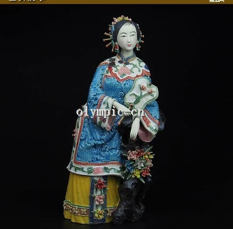 

11''chinese ceramic pottery Painting handcraft china ancient girl women lady