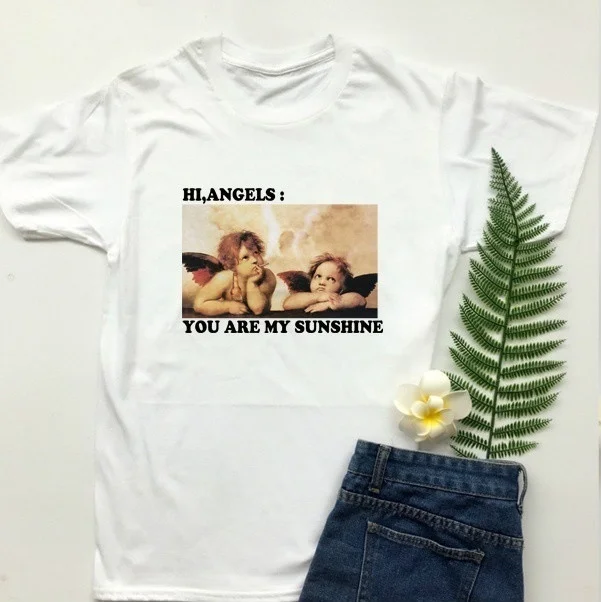Starqueen-JBH 1pcs Women T-Shirt Summer Short Sleeve Tops Tee Hi Angels You Are My Sunshine Rainbow Print O-Neck T-Shirt
Starqueen-JBH 1pcs Women T-Shirt Summer Short Sleeve Tops Tee Hi Angels You Are My Sunshine Rainbow Print O-Neck T-Shirt
