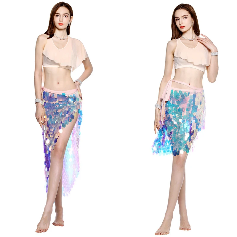 Women Belly Dance Costume Fish Scale Sequins Hip Scarf Practice Waist Chain Bellydance Hip Towel Mermaid Dancing Top Belt Skirt
Women Belly Dance Costume Fish Scale Sequins Hip Scarf Practice Waist Chain Bellydance Hip Towel Mermaid Dancing Top Belt Skirt
