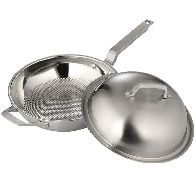 32cm Cookware Wok Non-stick Cooker #304 Stainless Steel Frying Pan Uncoated Cooking Pot Frying Wok Pan Kitchen Pot
32cm Cookware Wok Non-stick Cooker #304 Stainless Steel Frying Pan Uncoated Cooking Pot Frying Wok Pan Kitchen Pot