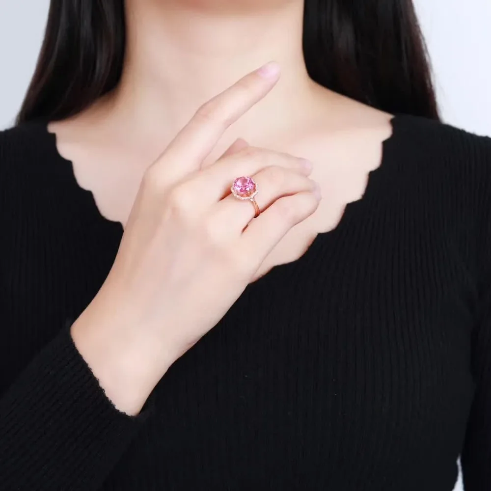 fine jewelry factory wholesale fashionable 925 sterling silver gemstone 7mm round shape pink topaz ring for women
fine jewelry factory wholesale fashionable 925 sterling silver gemstone 7mm round shape pink topaz ring for women